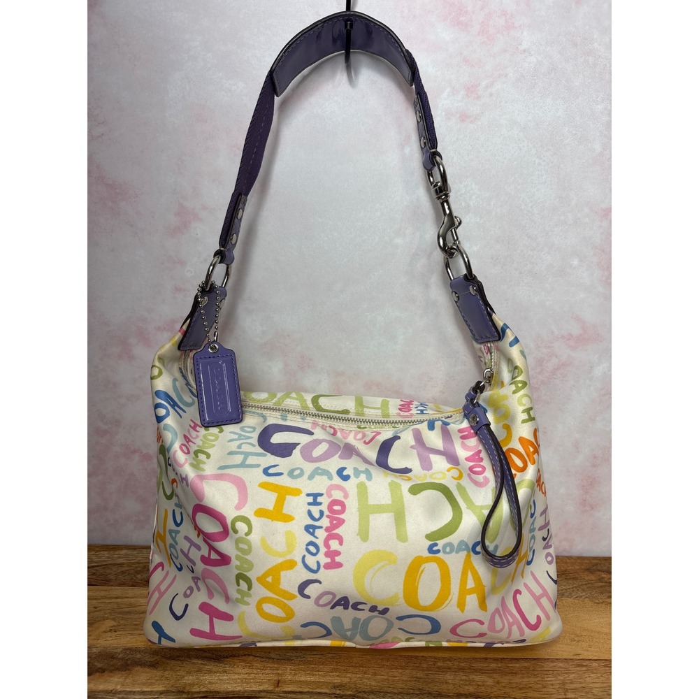 Coach Hampton Scribble Graffiti Hobo Bag Y2K Style #19418